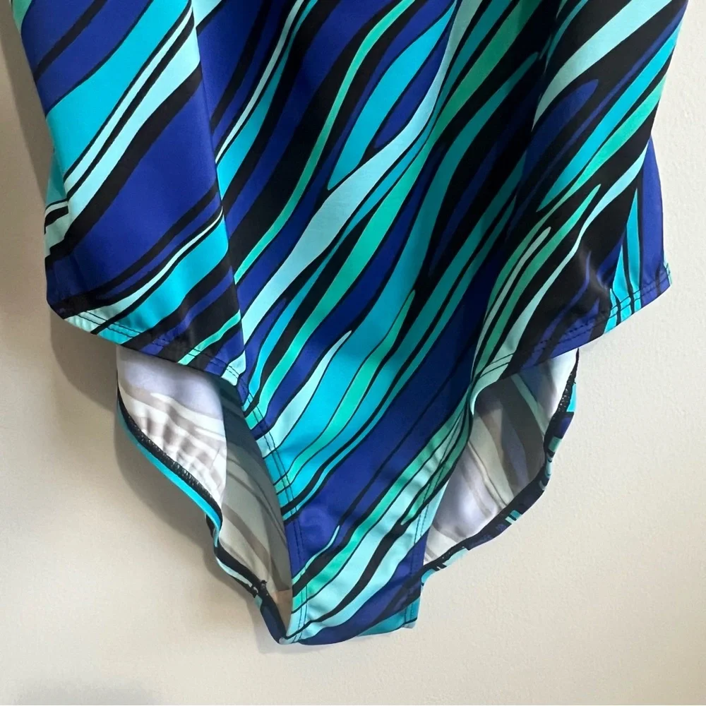Islander 18 Multicolor Blue One Piece Swimsuit Bathing Suit